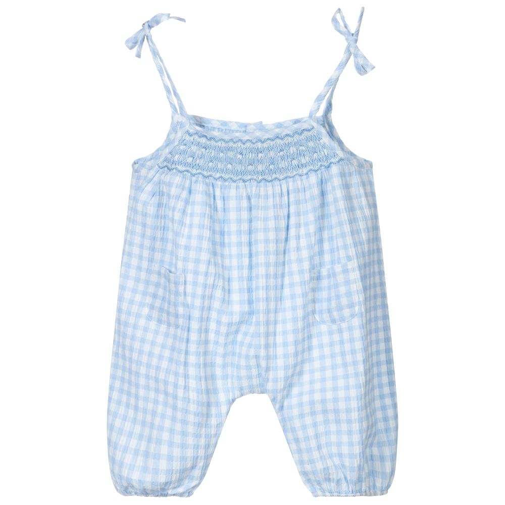 Kidiwi-Blue Check Baby Shortie | Childrensalon Outlet