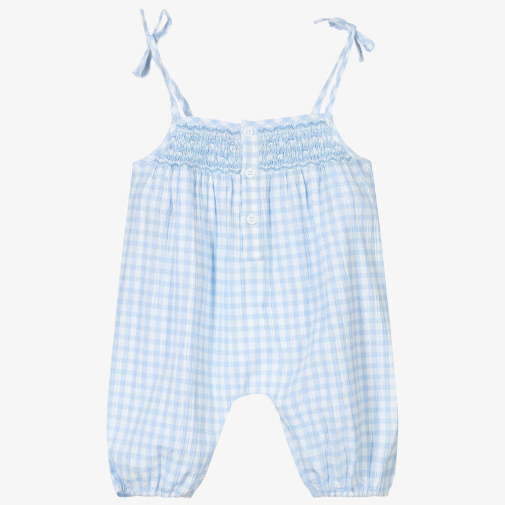 Kidiwi-Blue Check Baby Shortie | Childrensalon Outlet