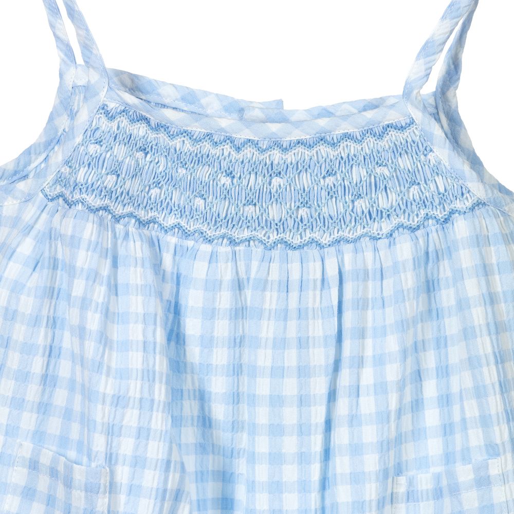 Kidiwi-Blue Check Baby Shortie | Childrensalon Outlet