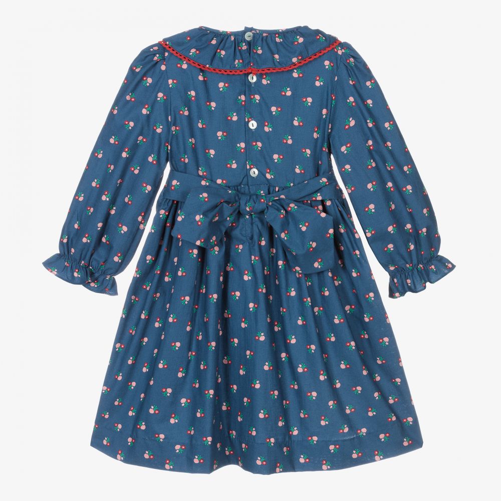 Kidiwi-Blue Floral Smocked Dress | Childrensalon Outlet