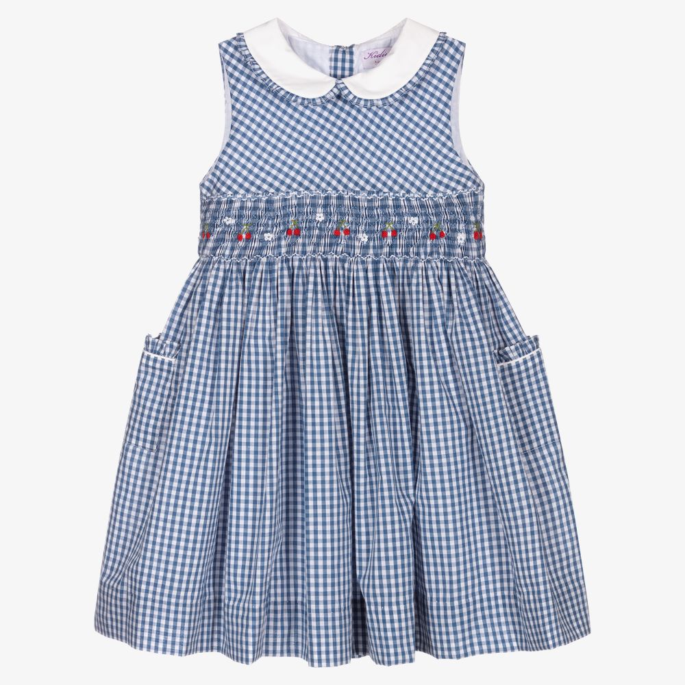 Smocked top gingham dress