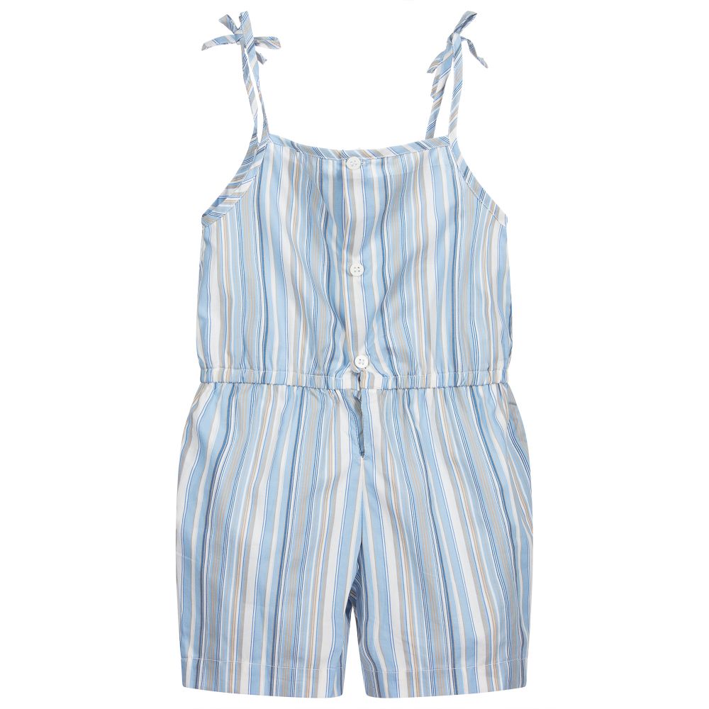 Kidiwi-بلاي سوت قطن مقلم لون أزرق، بيج وأبيض | Childrensalon Outlet