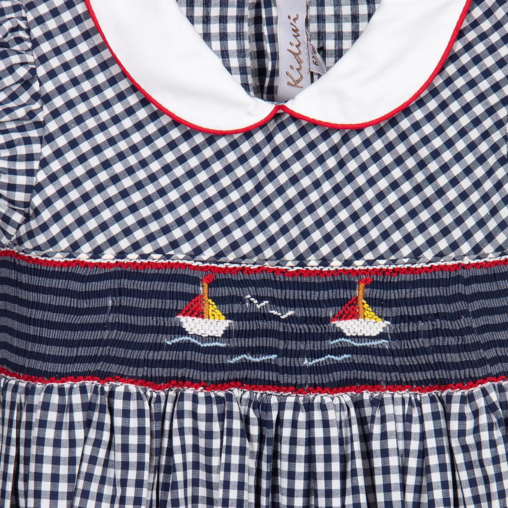 Kidiwi-Blue & White Check Shortie | Childrensalon Outlet