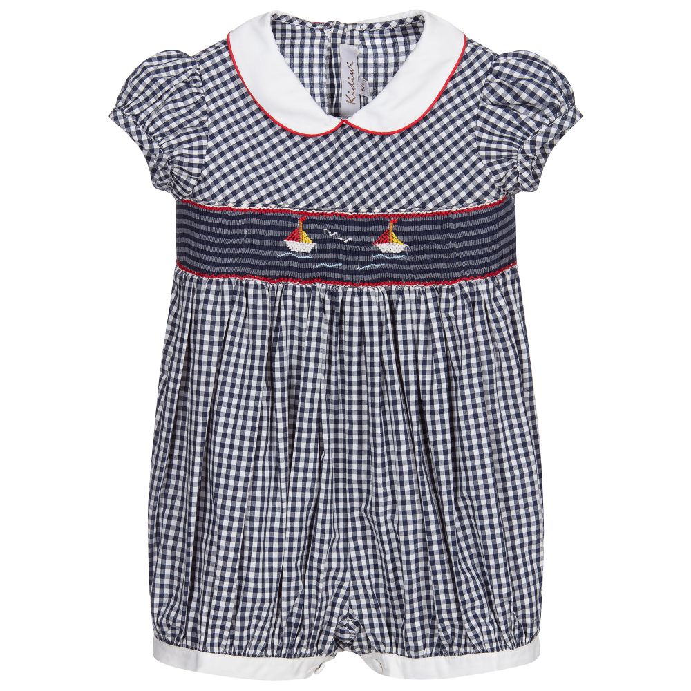 Kidiwi - Blue & White Check Shortie | Childrensalon