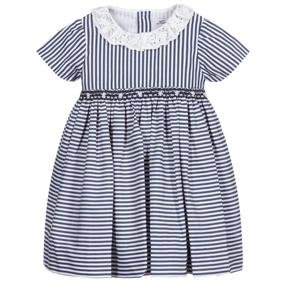 Kidiwi - Blue & White Stripe Dress | Childrensalon
