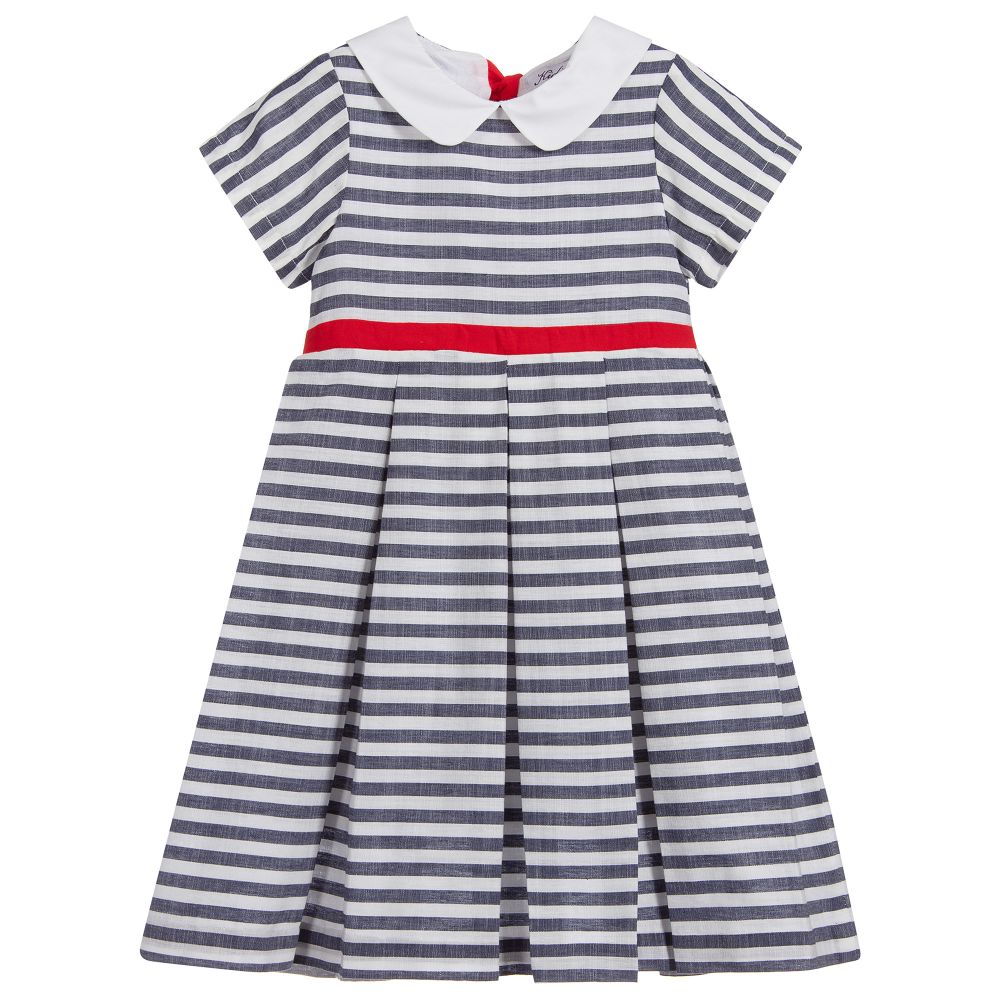 Kidiwi - Blue & White Striped Dress | Childrensalon