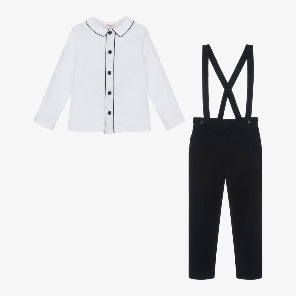 Kidiwi-Boys Blue Corduroy Trousers Set | Childrensalon Outlet