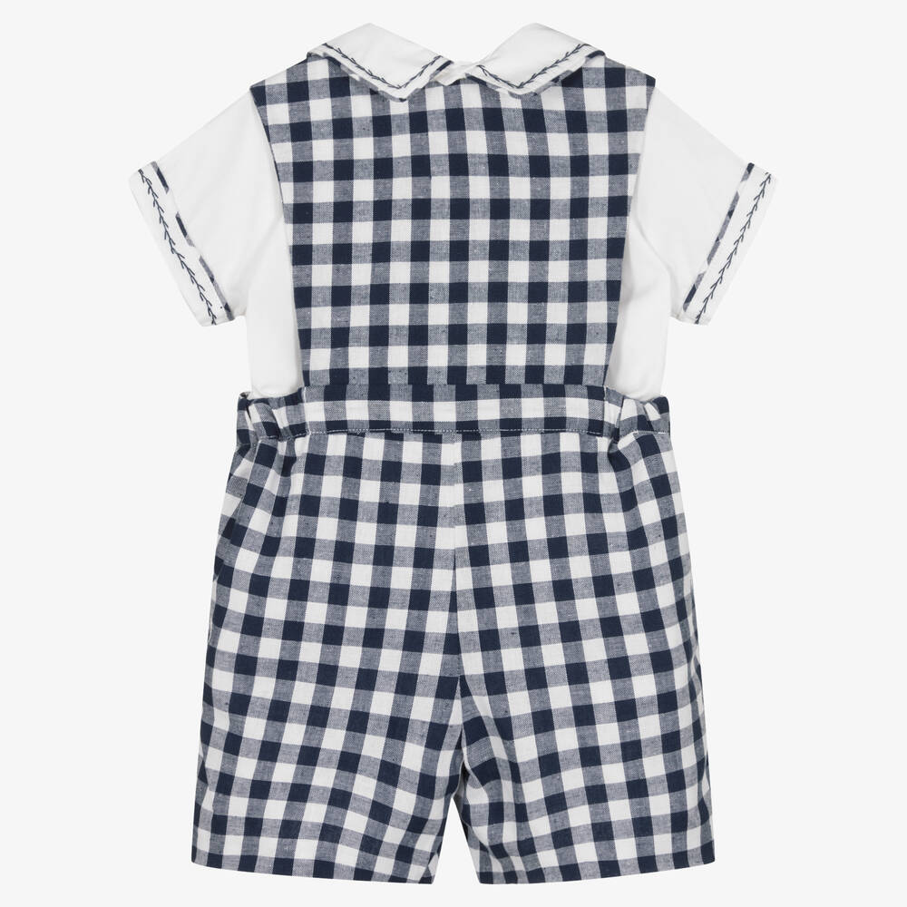 Kidiwi-Топ и синий полукомбинезон в клетку | Childrensalon Outlet