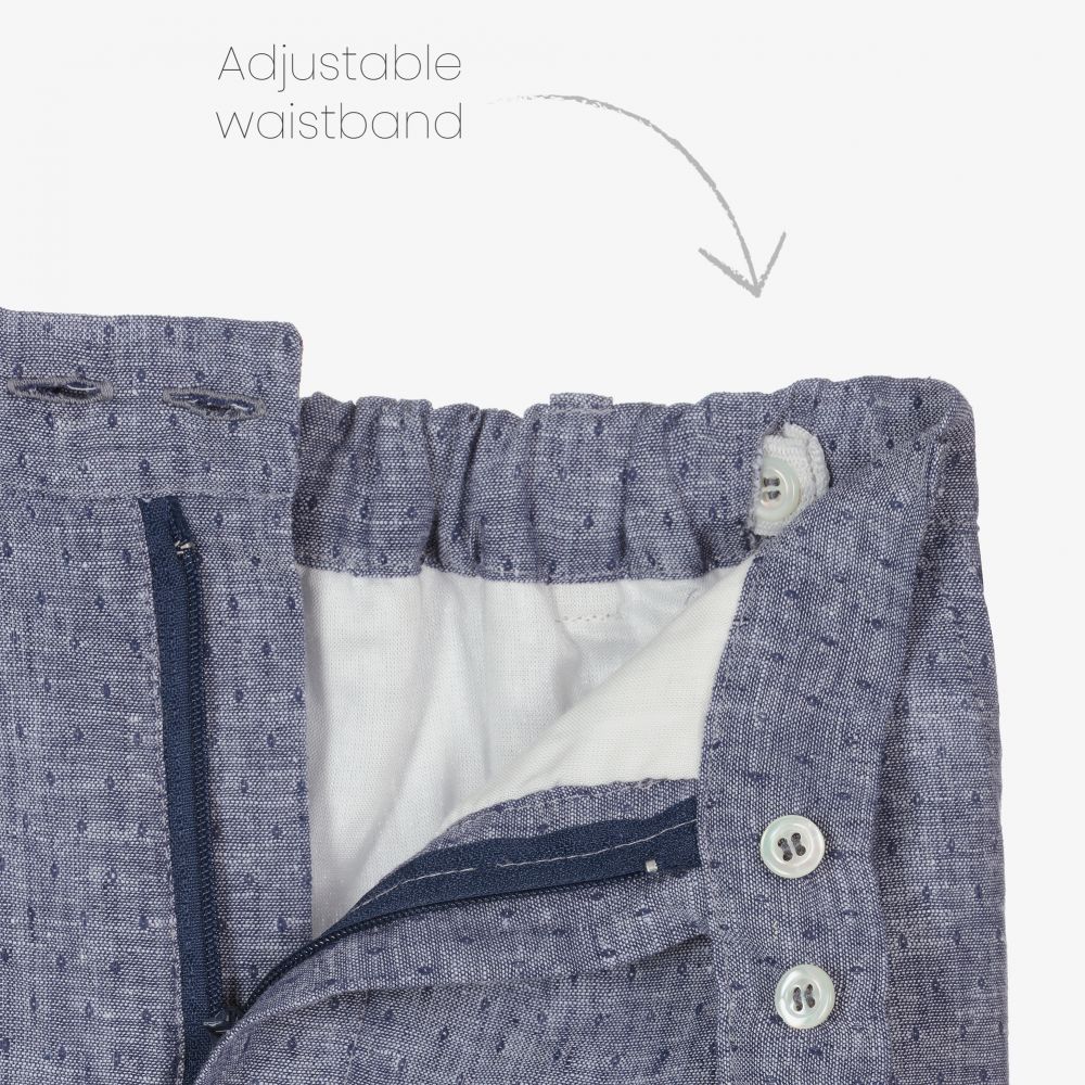 Kidiwi-Белый топ и синие шорты из льна для мальчиков | Childrensalon Outlet