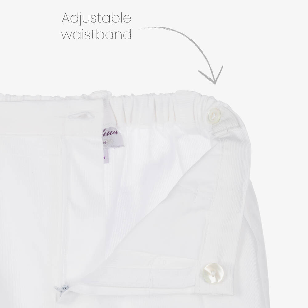 Kidiwi-طقم شورت قطن لون أبيض وأزرق للأولاد | Childrensalon Outlet