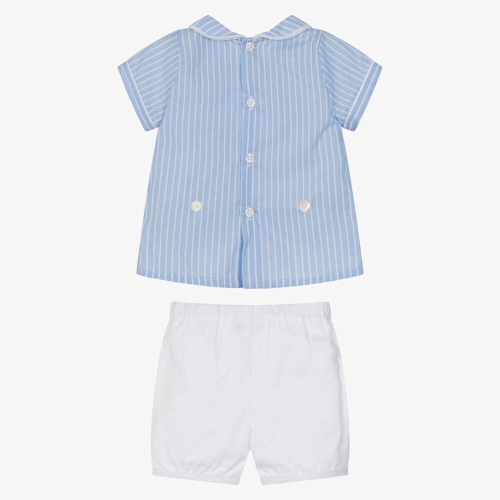 Kidiwi-Boys Blue & White Stripe Buster Suit | Childrensalon Outlet