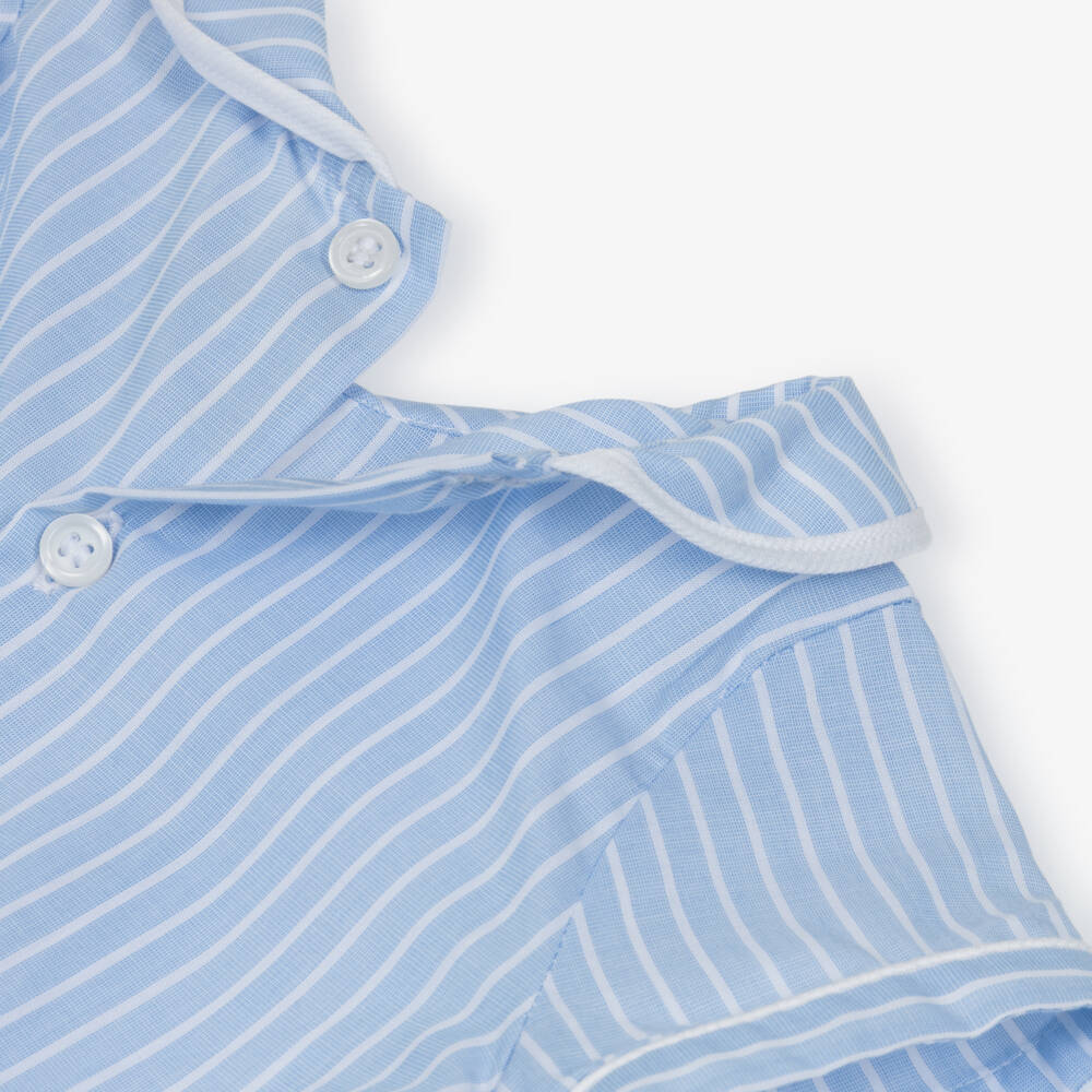 Kidiwi-Boys Blue & White Stripe Buster Suit | Childrensalon Outlet