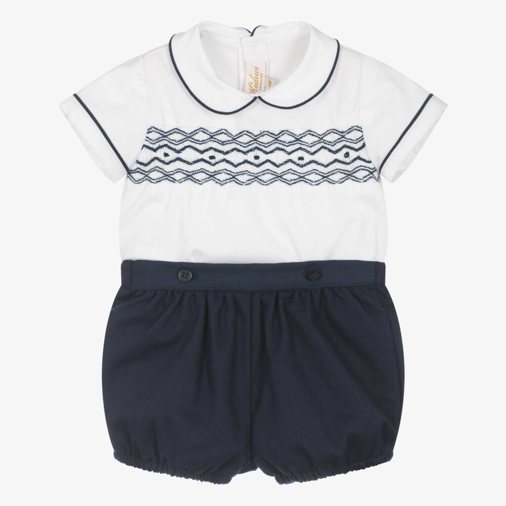 Kidiwi-Boys Classic Blue & White Ensemble | Childrensalon Outlet