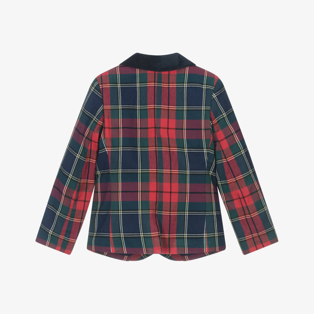 Kidiwi-Boys Classic Red Tartan Blazer | Childrensalon Outlet