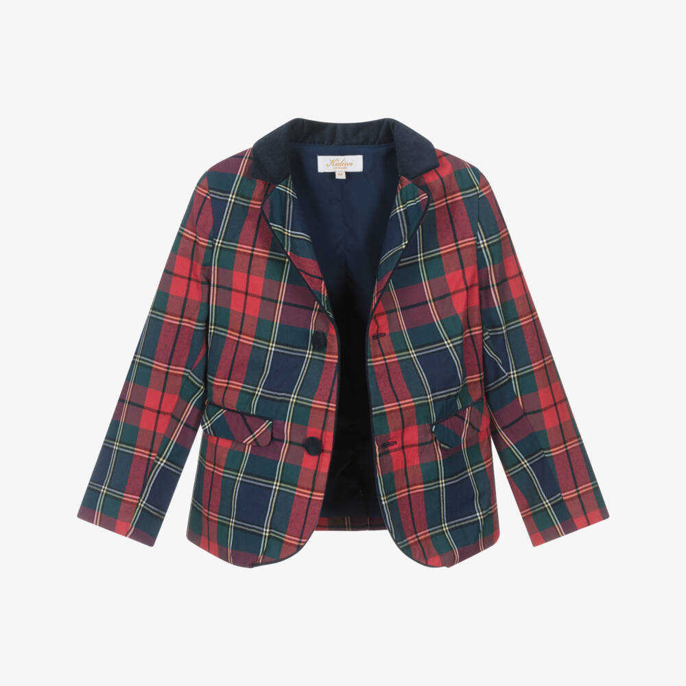 Kidiwi-Boys Classic Red Tartan Blazer | Childrensalon Outlet