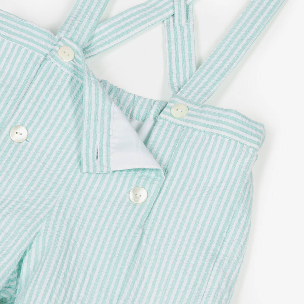 Kidiwi-Зеленый и белый хлопковый ансамбль для мальчиков | Childrensalon Outlet