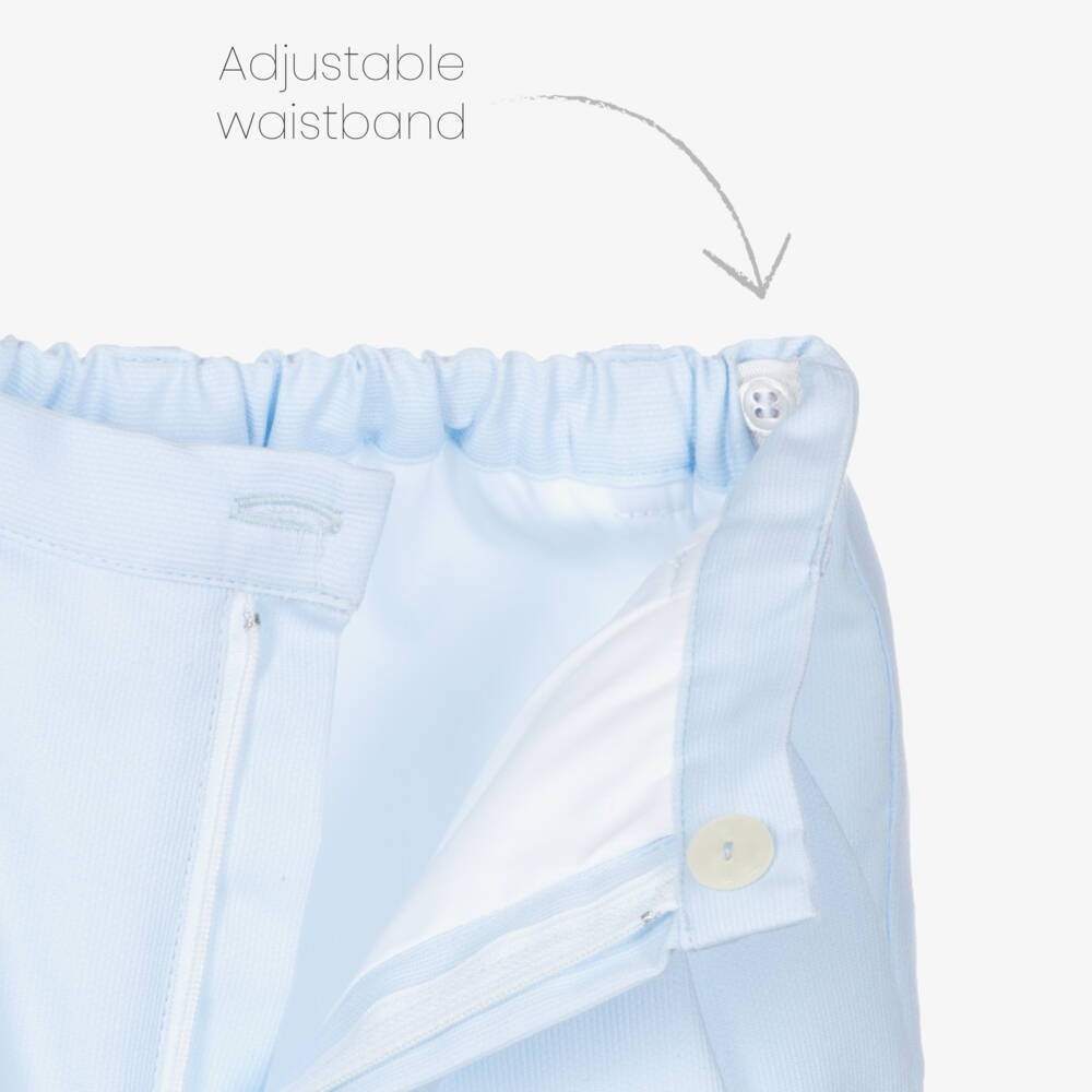 Kidiwi-Boys Ivory Shirt & Blue Shorts Set | Childrensalon Outlet