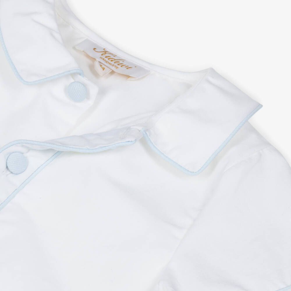 Kidiwi-Boys Ivory Shirt & Blue Shorts Set | Childrensalon Outlet