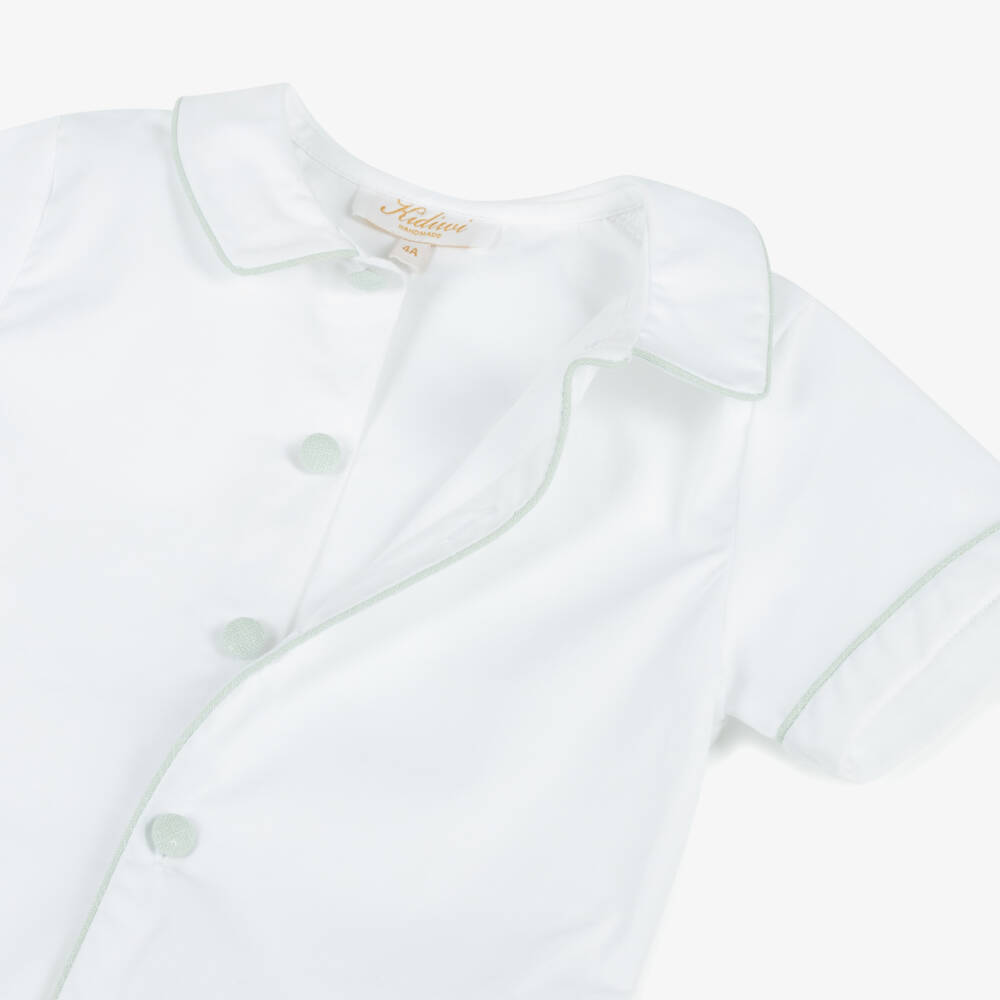 Kidiwi-Boys Mint Linen Shorts Ensemble | Childrensalon Outlet