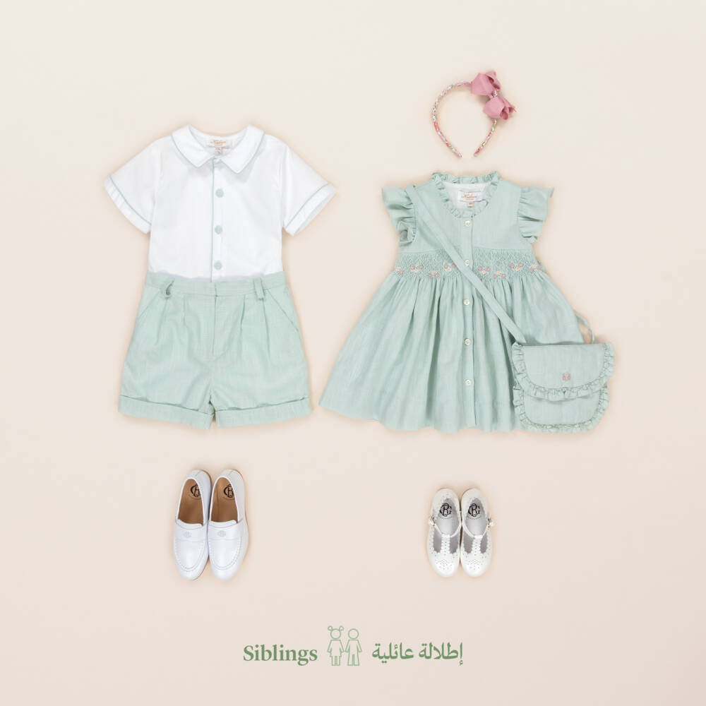 Kidiwi-Boys Mint Linen Shorts Ensemble | Childrensalon Outlet