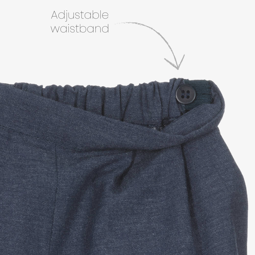 Kidiwi-Boys Navy Blue Cotton Shorts Set | Childrensalon Outlet