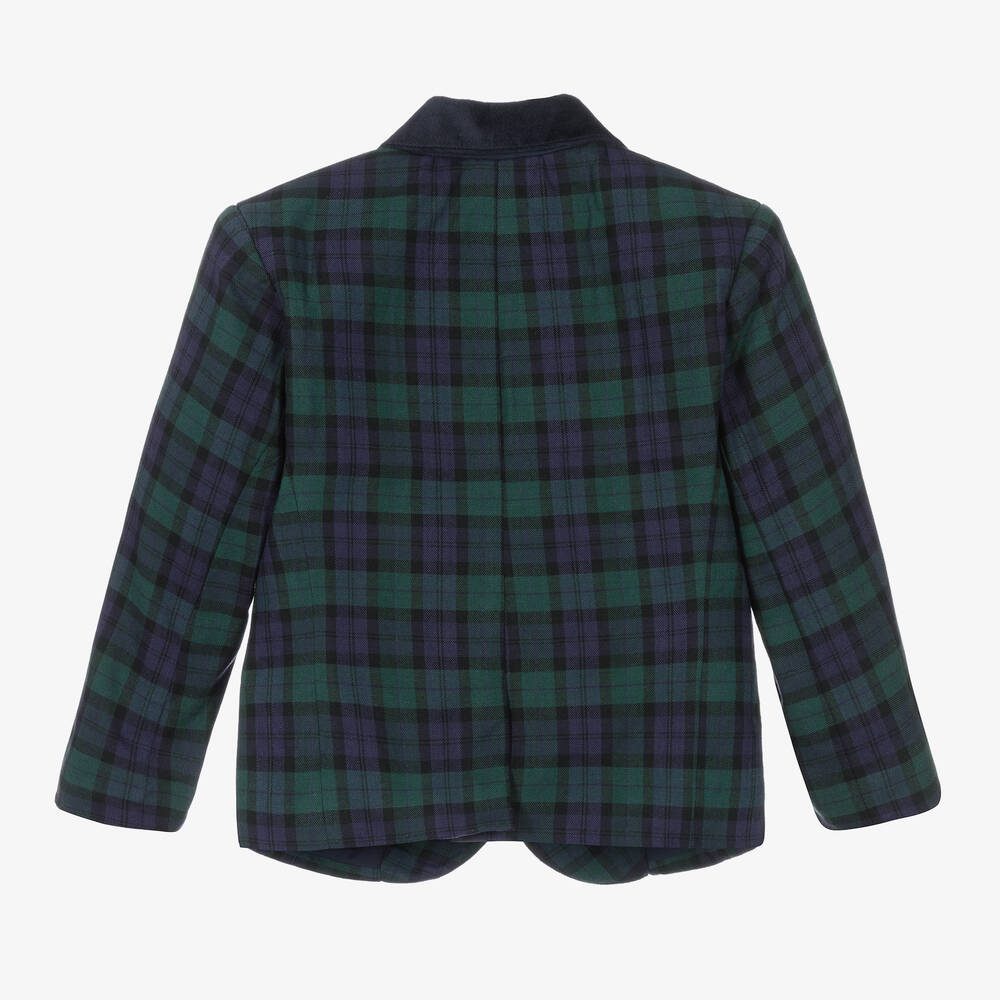 Blue tartan blazer top