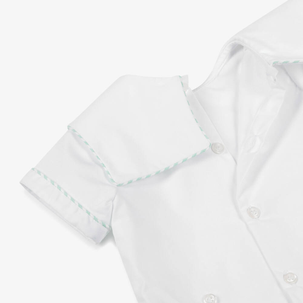 Kidiwi-Boys Soft Green & White Suit Set | Childrensalon Outlet