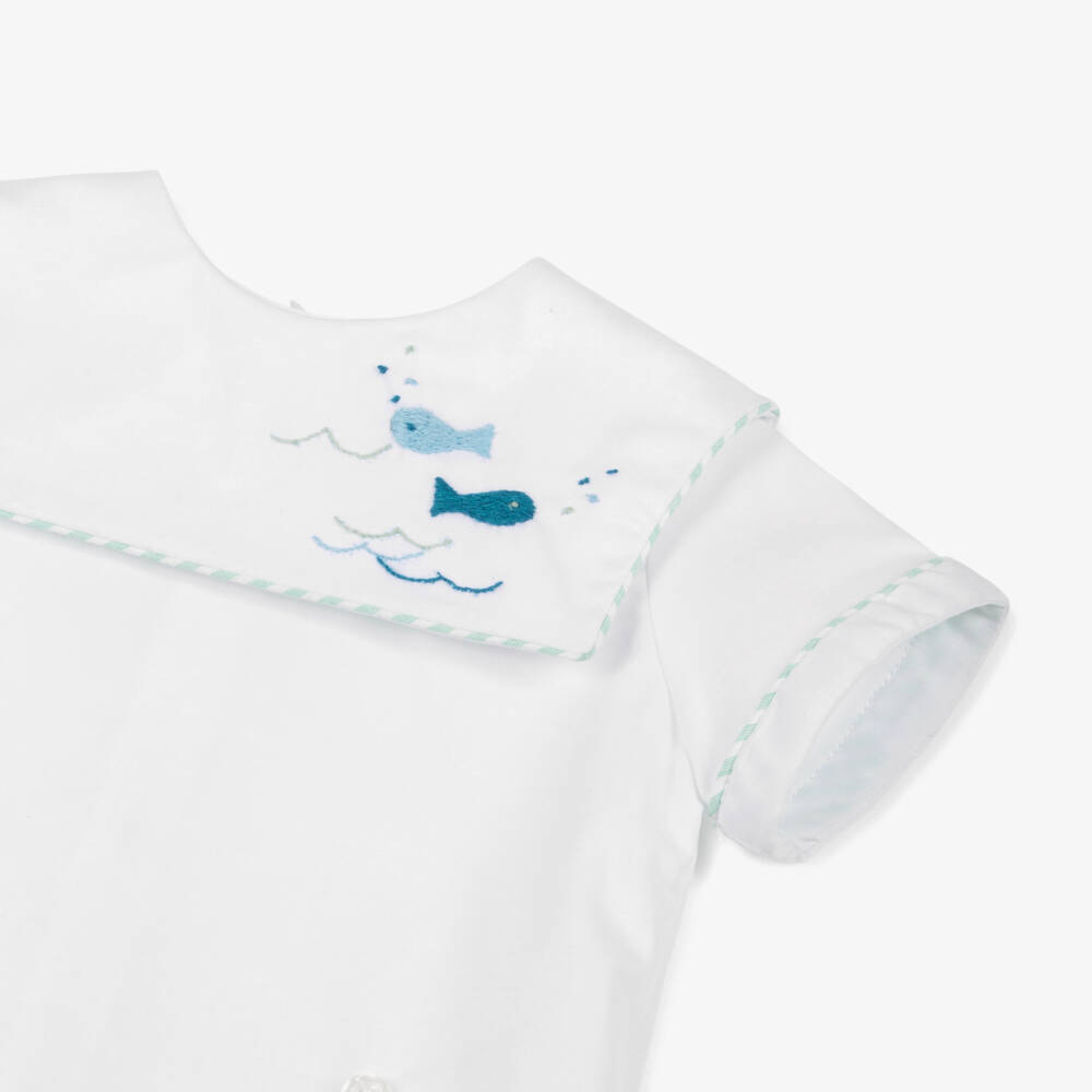 Kidiwi-Boys Soft Green & White Suit Set | Childrensalon Outlet