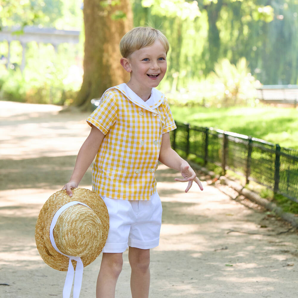 Kidiwi-Клетчатый хлопковый комплект для мальчиков Солнечный | Childrensalon Outlet