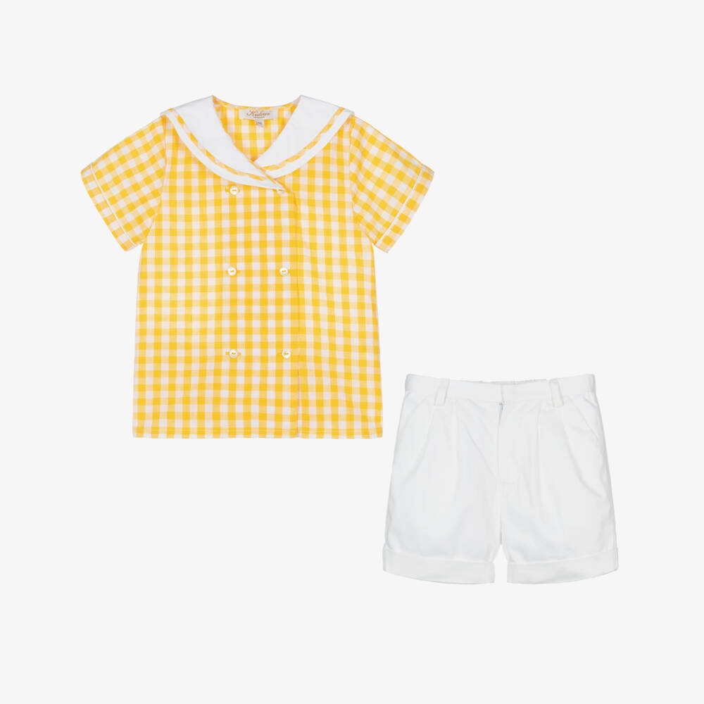 Kidiwi-Клетчатый хлопковый комплект для мальчиков Солнечный | Childrensalon Outlet