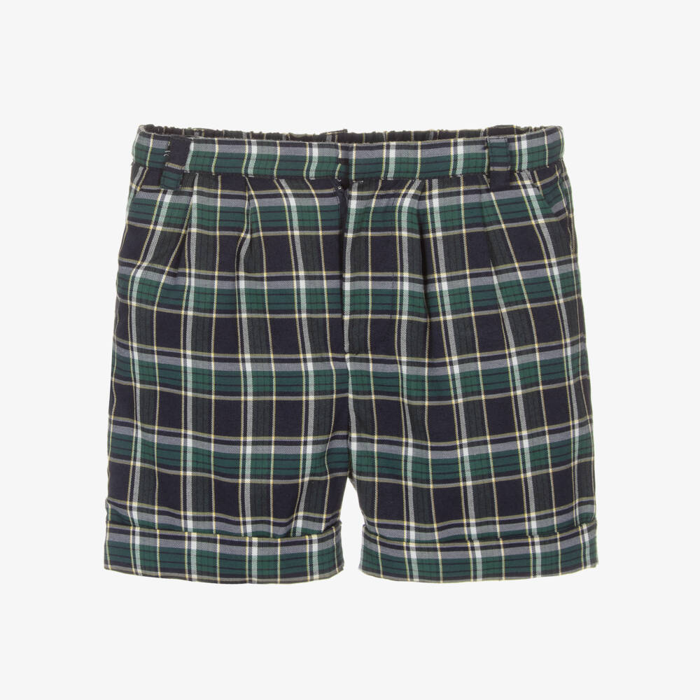Kidiwi-Boys Tartan Shorts and Shirt Set | Childrensalon Outlet