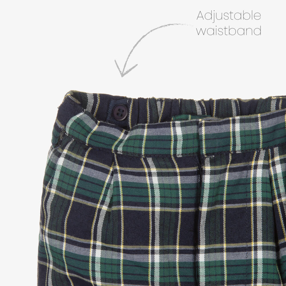 Kidiwi-Boys Tartan Shorts and Shirt Set | Childrensalon Outlet