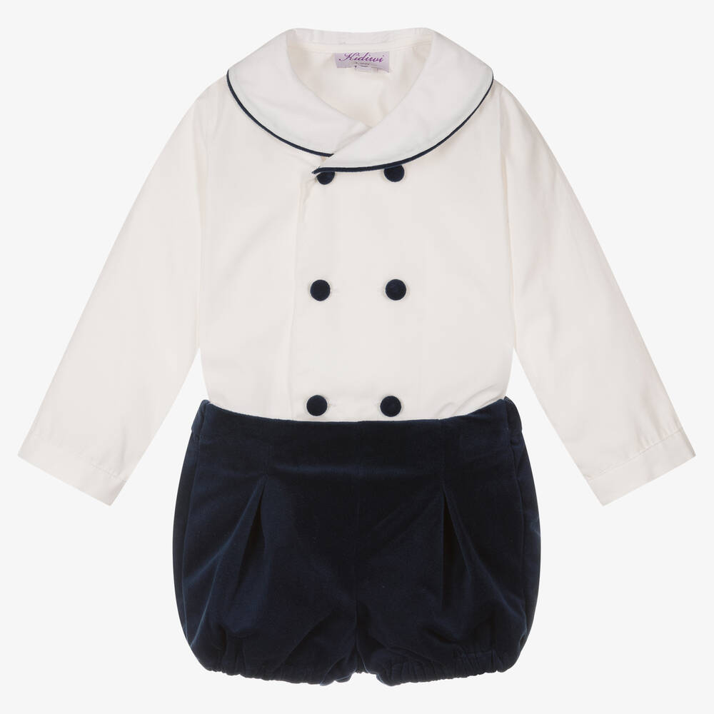 Kidiwi - Shorts-Set in Weiß und Blau (J) | Childrensalon