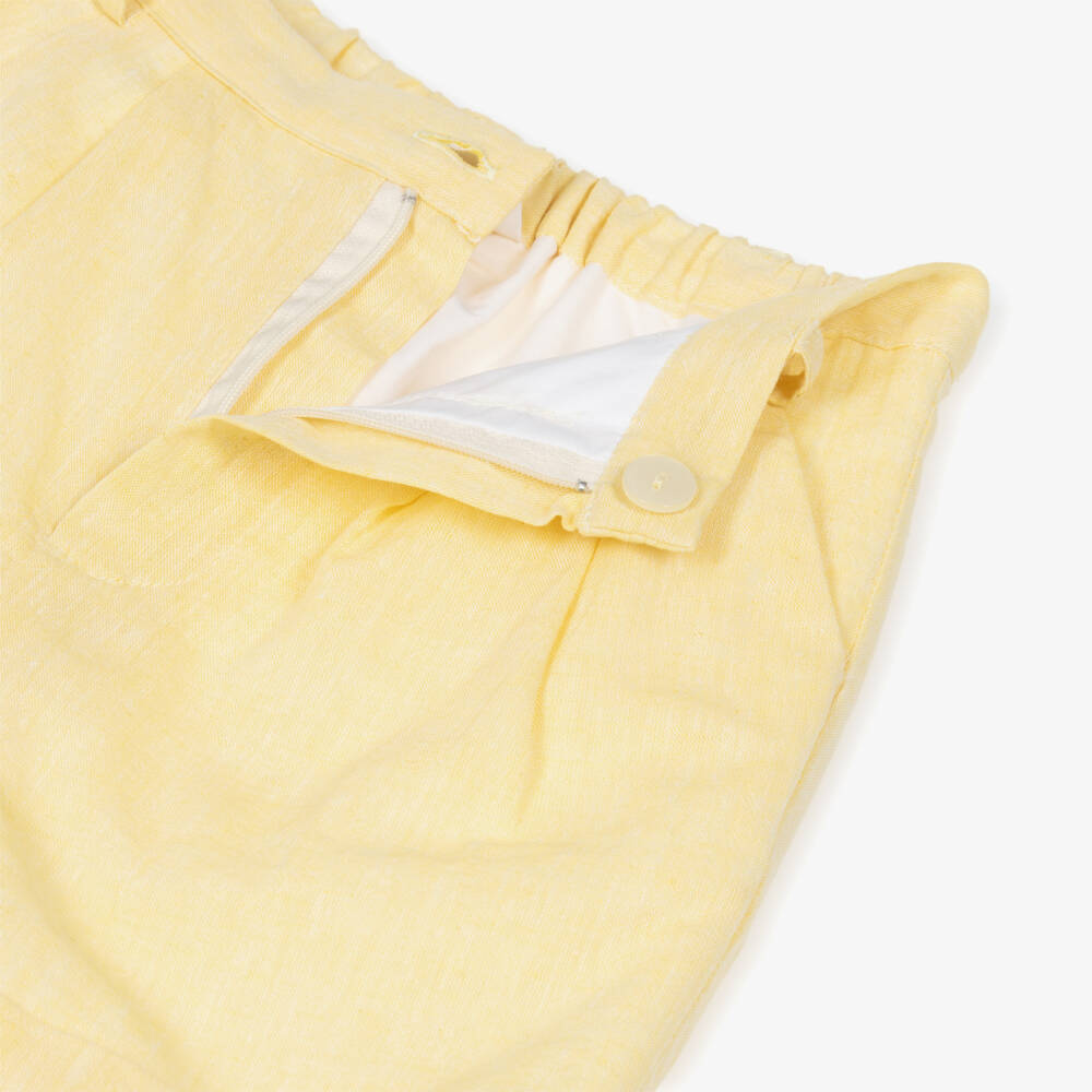 Kidiwi-Boys White Sailor Shirt & Yellow Cotton Shorts Set | Childrensalon Outlet