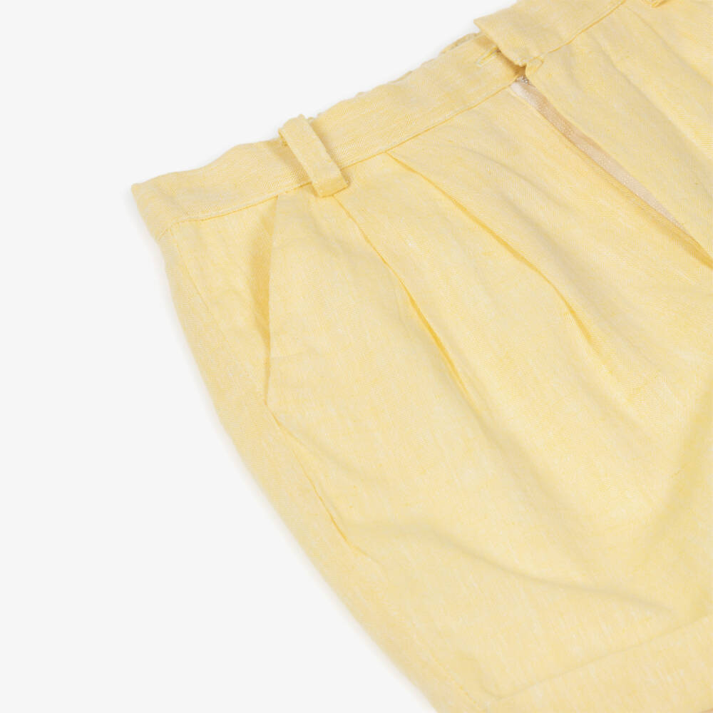 Kidiwi-Boys White Sailor Shirt & Yellow Cotton Shorts Set | Childrensalon Outlet