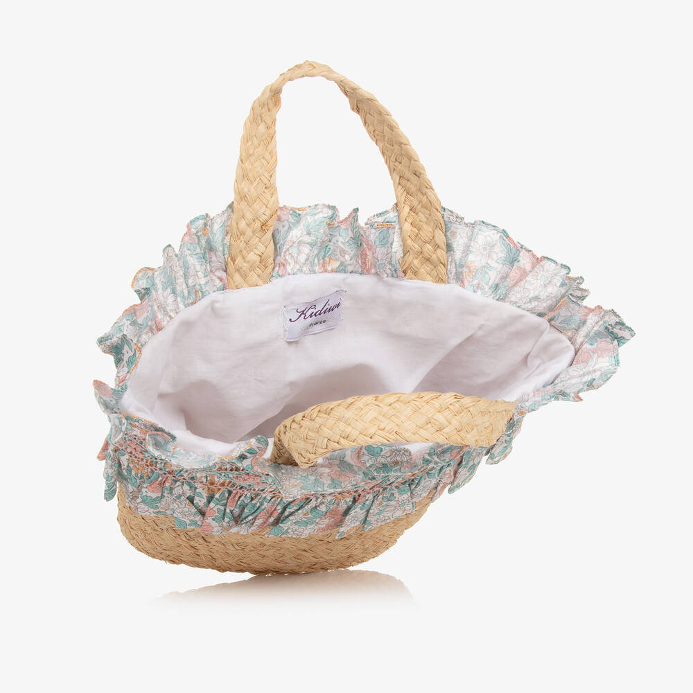 Kidiwi-Girls Beige Raffia Handbag | Childrensalon Outlet