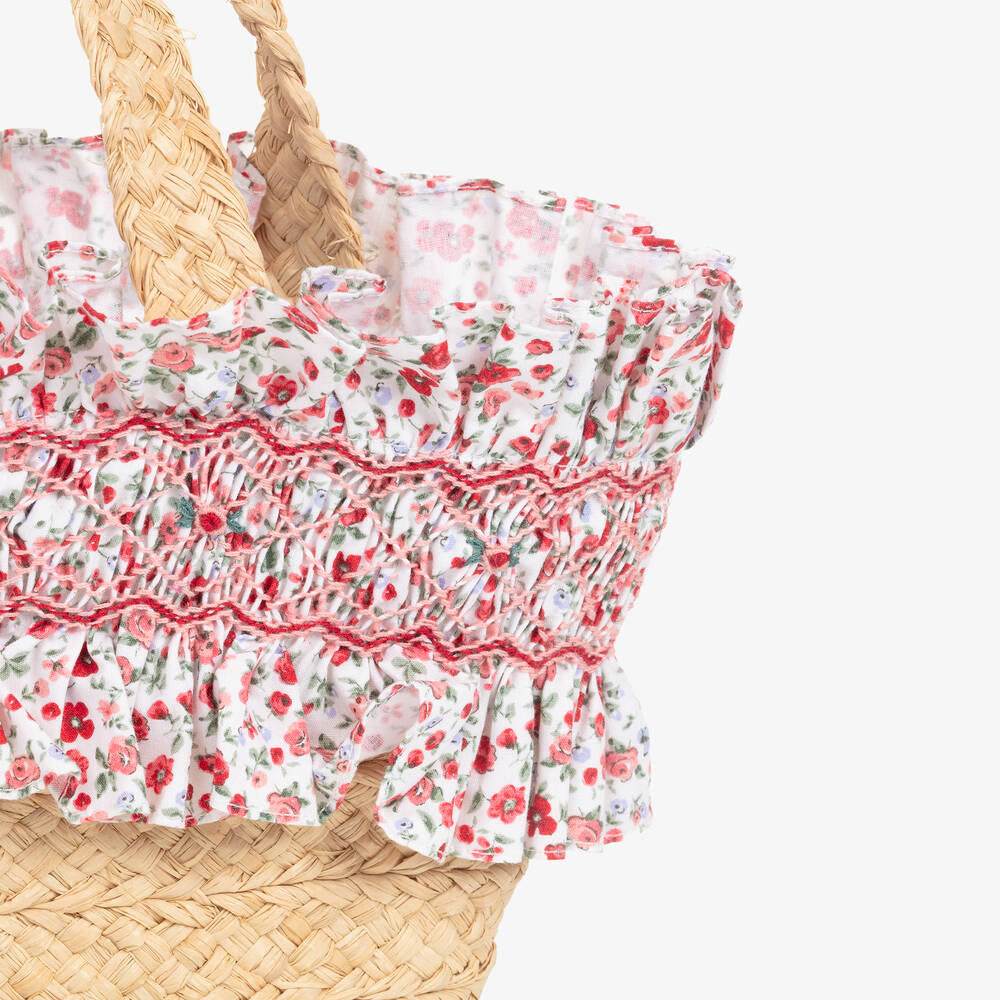 Kidiwi-Girls Beige Raffia Handbag | Childrensalon Outlet