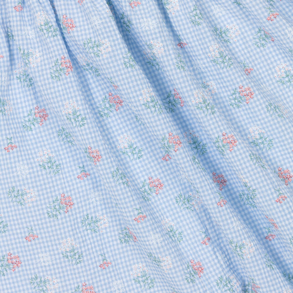 Kidiwi-Girls Blue Check Cotton Dress | Childrensalon Outlet