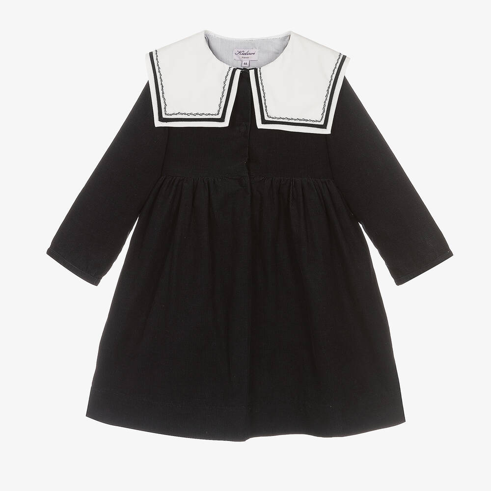 Kidiwi - Girls Blue Cord Sailor Dress  | Childrensalon