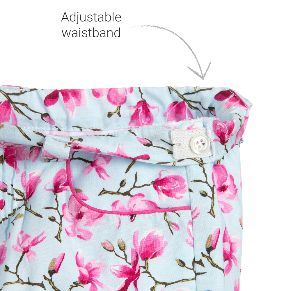 Kidiwi-Girls Blue Cotton Shorts | Childrensalon Outlet