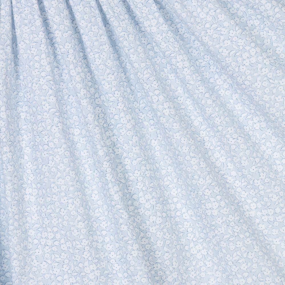 Kidiwi-Girls Blue Cotton Smocked Floral Dress | Childrensalon Outlet