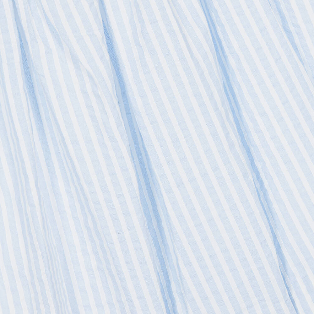 Kidiwi-فستان مزيج قطن مقلم لون أزرق وأبيض | Childrensalon Outlet