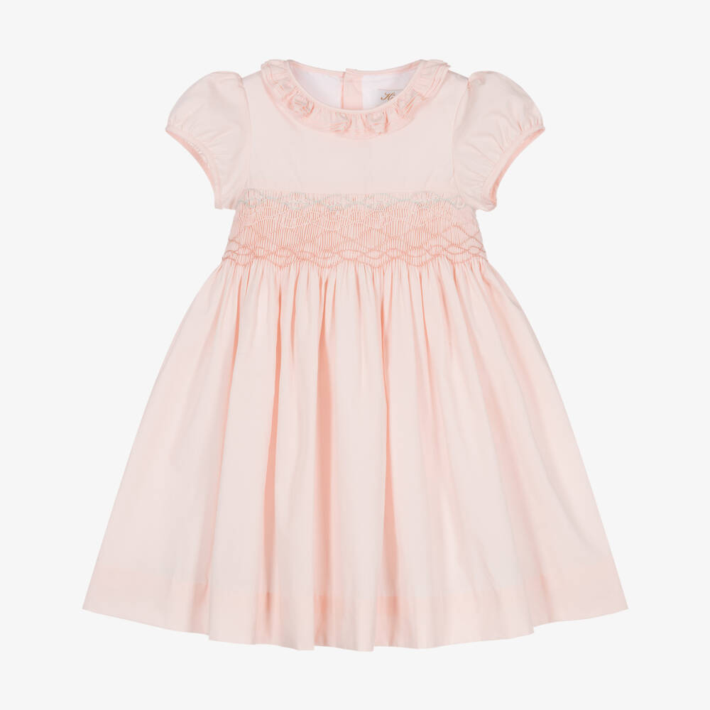 Kidiwi-Girls Blush Handcrafted Smocked Dress | Childrensalon Outlet