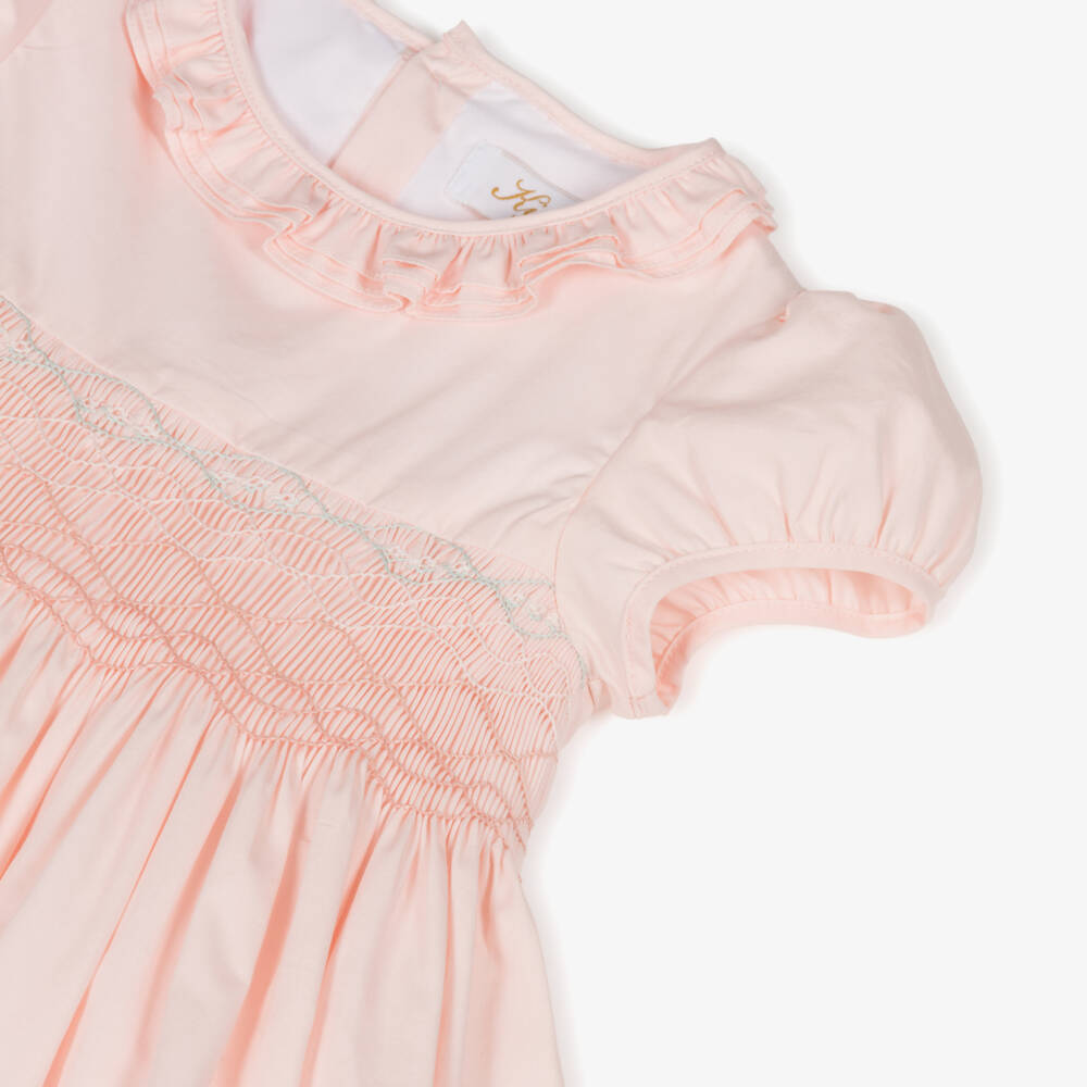 Kidiwi-Girls Blush Handcrafted Smocked Dress | Childrensalon Outlet