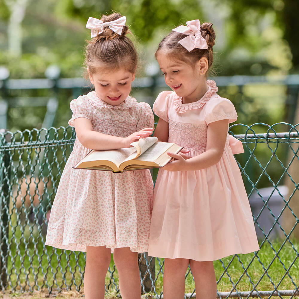 Kidiwi-Girls Blush Handcrafted Smocked Dress | Childrensalon Outlet