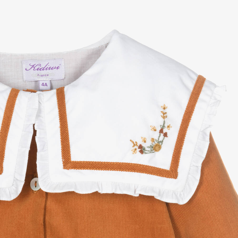 Kidiwi-Girls Brown Needlecord Dress | Childrensalon Outlet