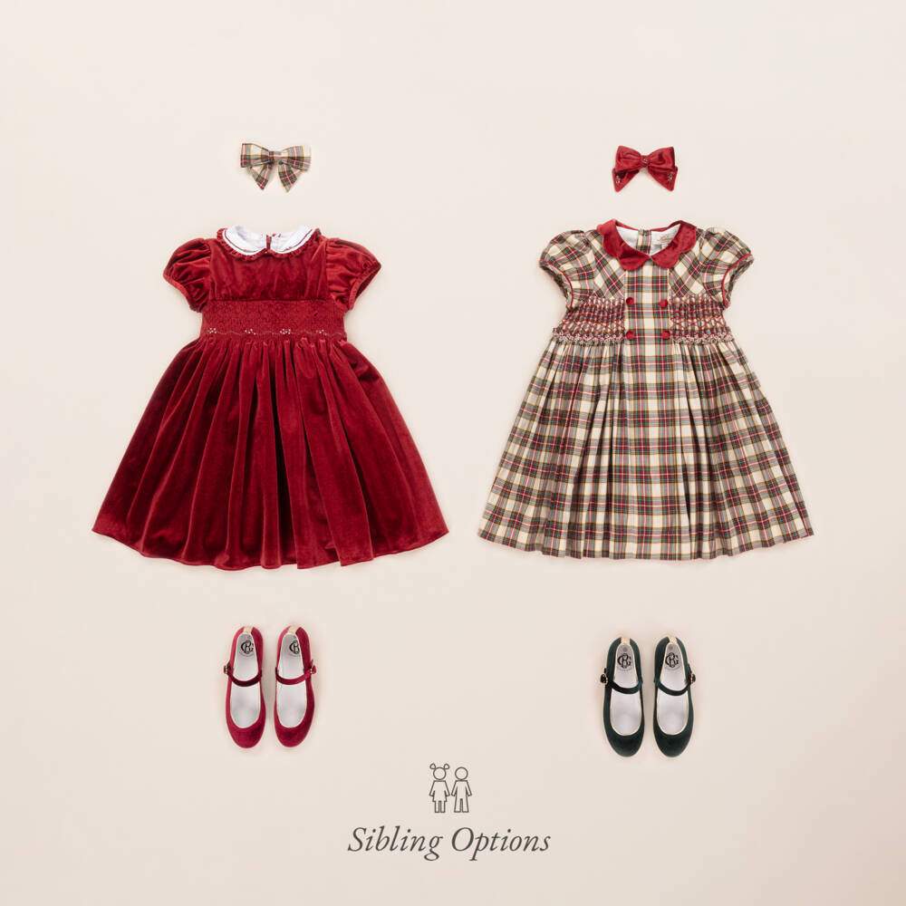 Kidiwi-Girls Burgundy Hand-Smocked Velvet Dress | Childrensalon Outlet
