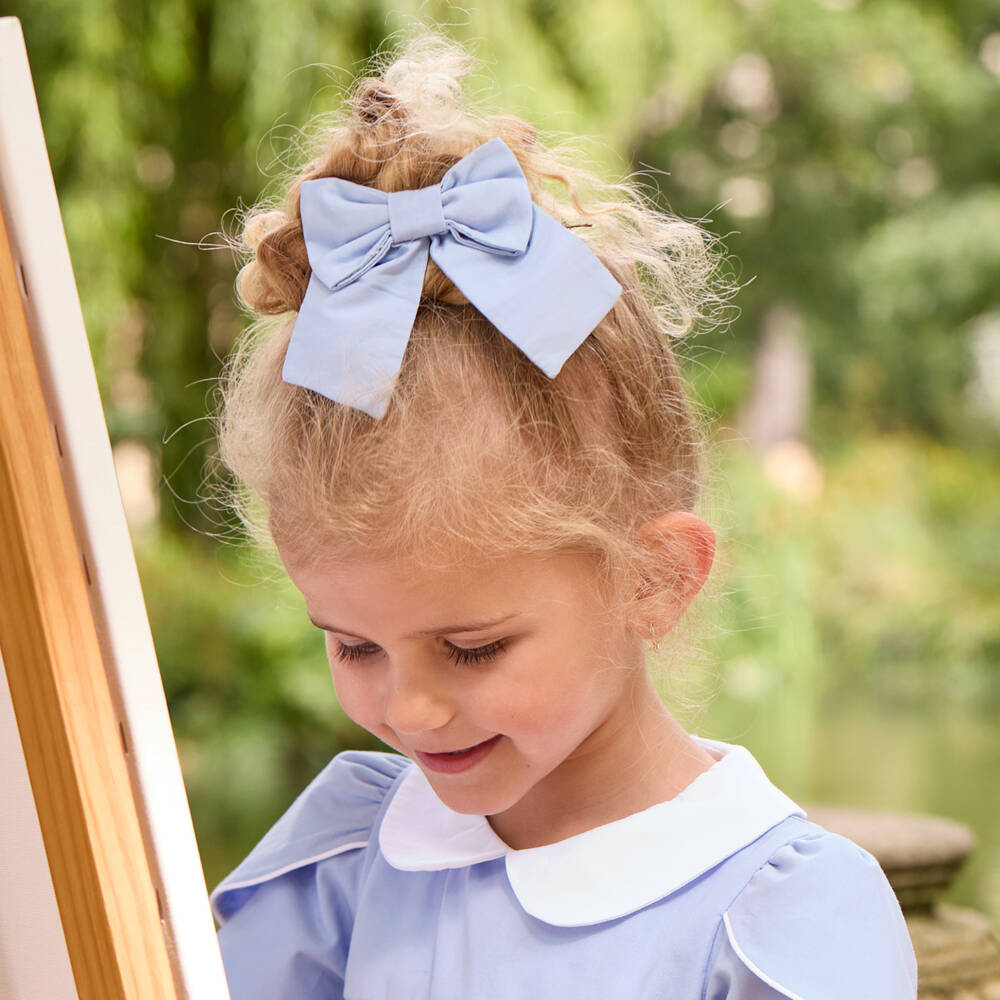 Kidiwi-Girls Cerulean Ribbon Hair Accessory | Childrensalon Outlet
