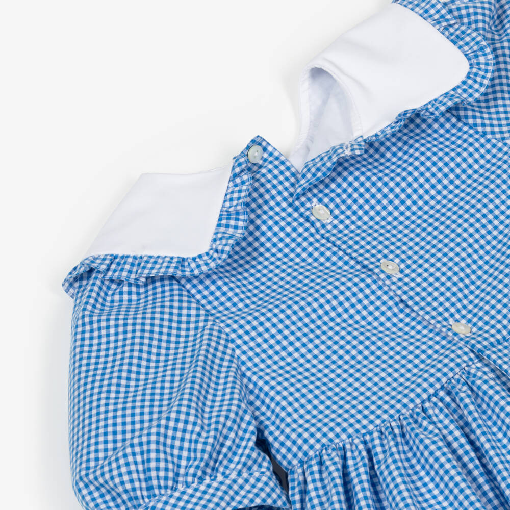 Kidiwi-فستان صيفي كلاسيكي بنقشة المربعات الزرقاء للبنات | Childrensalon Outlet