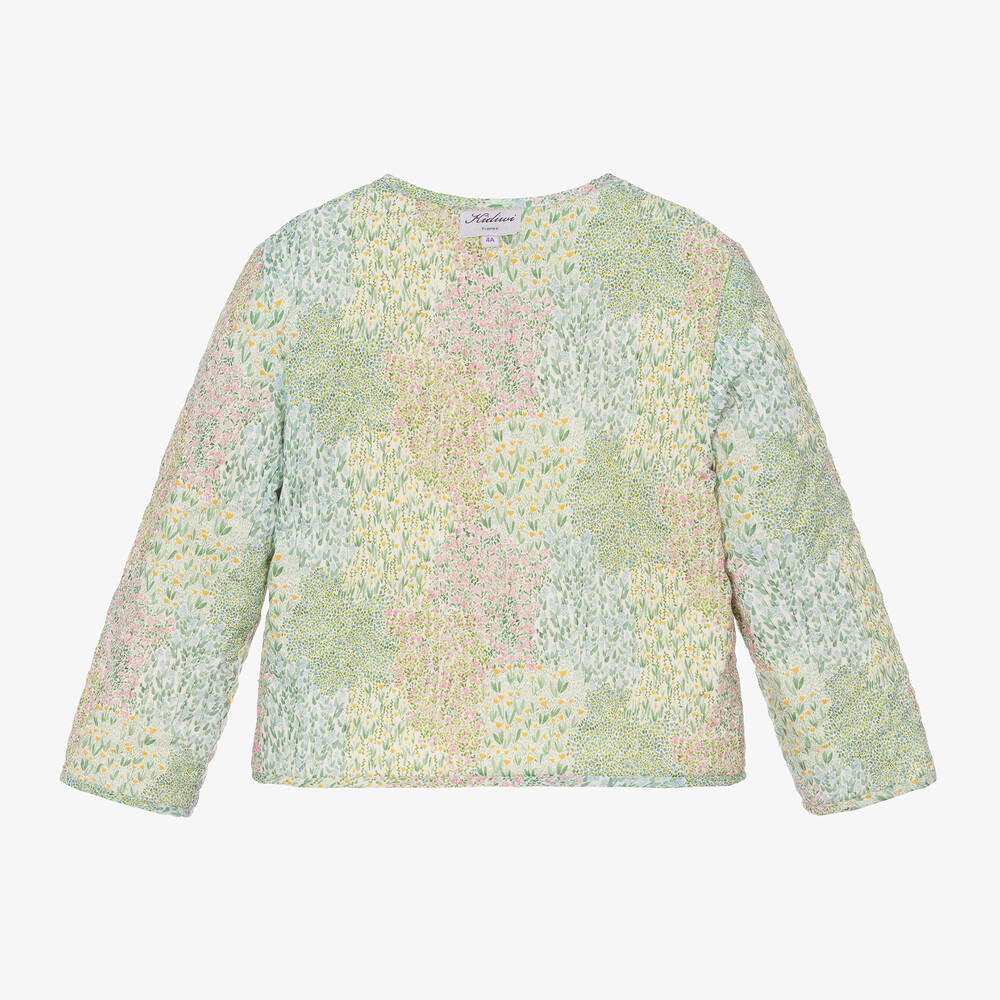 Kidiwi-Girls Green & Yellow Reversible Jacket | Childrensalon Outlet